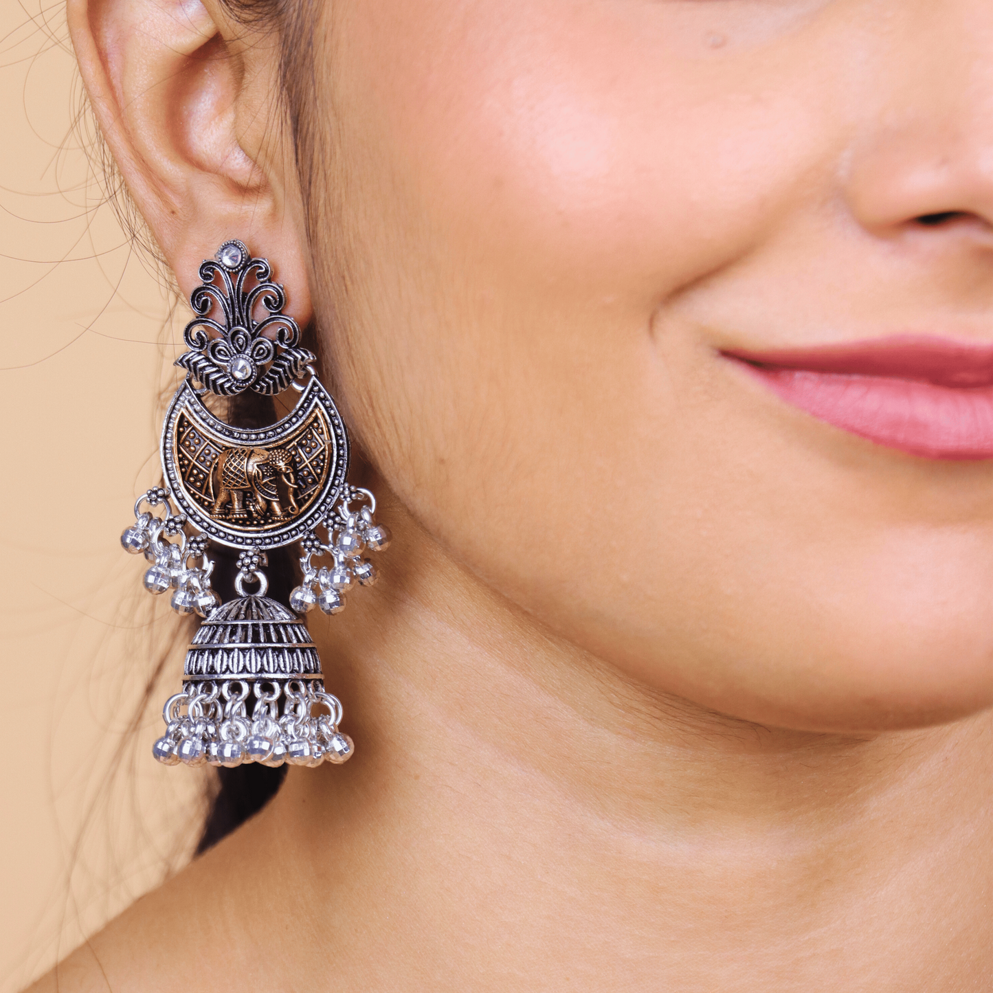 MIDAM™ Silver and Gold Plated Elephant Drop Earrings