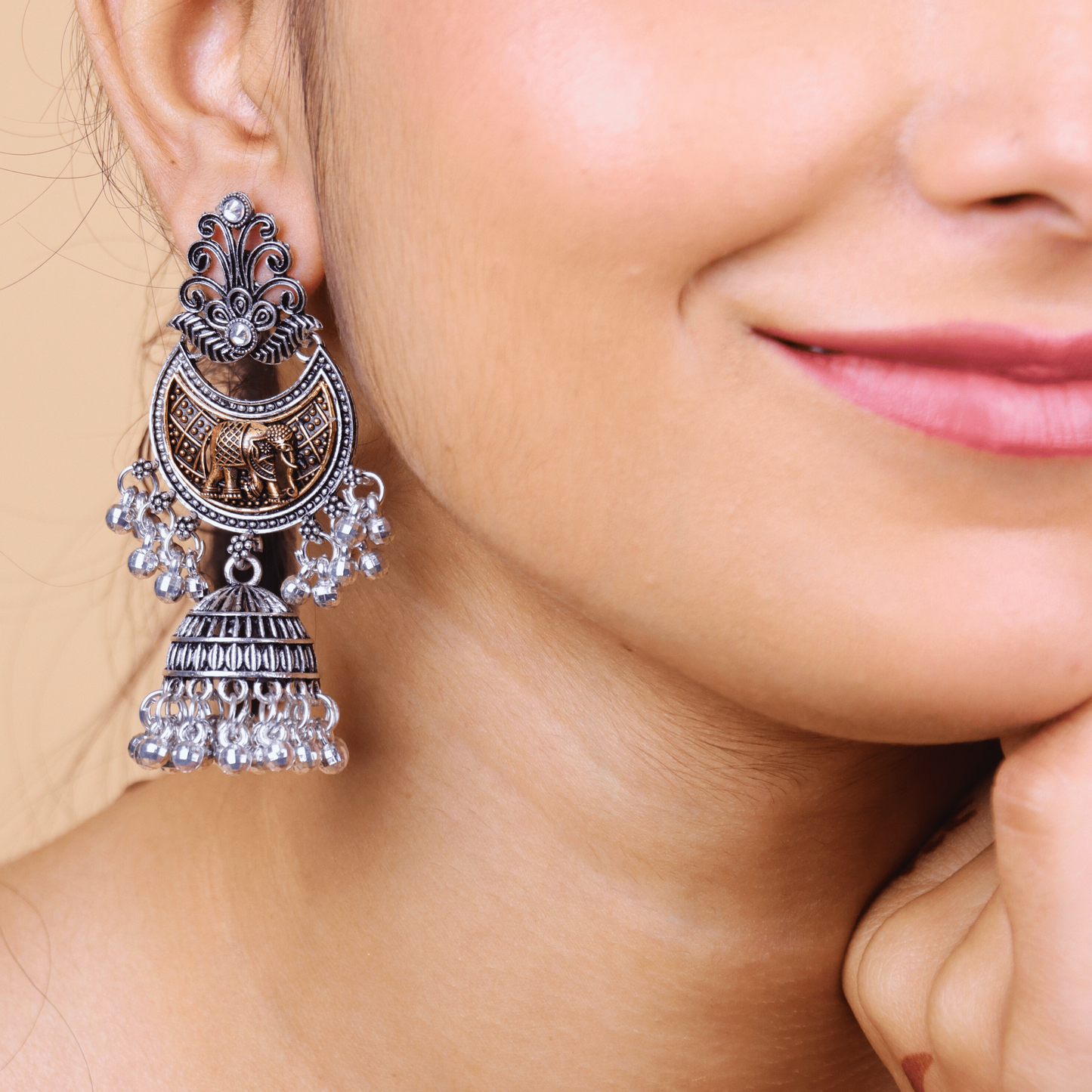 MIDAM™ Silver and Gold Plated Elephant Drop Earrings