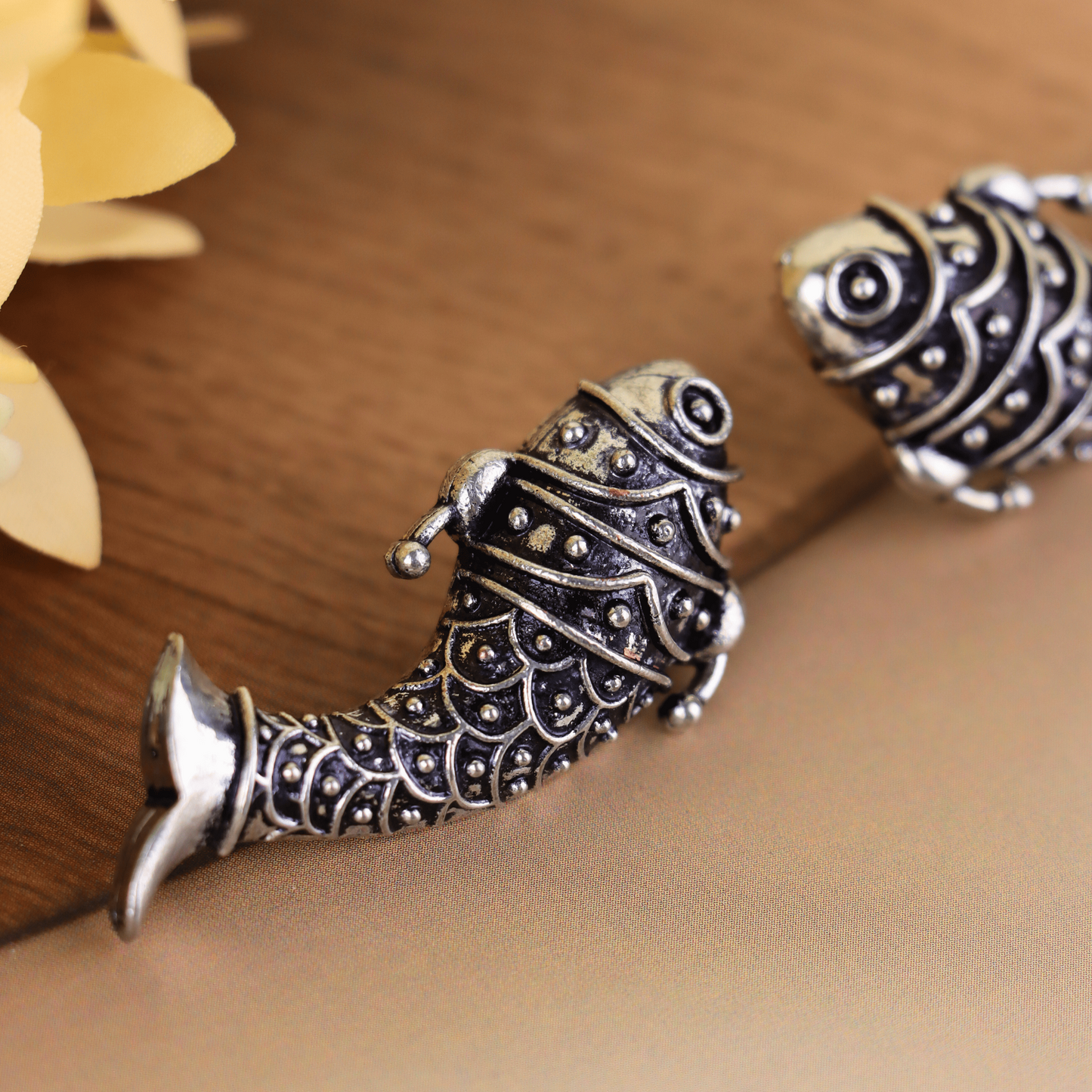 MIDAM™ German Oxidized Silver Fish Stud Earrings