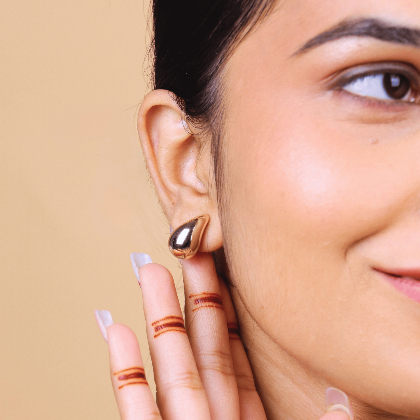 MIDAM™ Gold-Plated Anti-Tarnish Drop-Shaped Pendant & Earrings Set