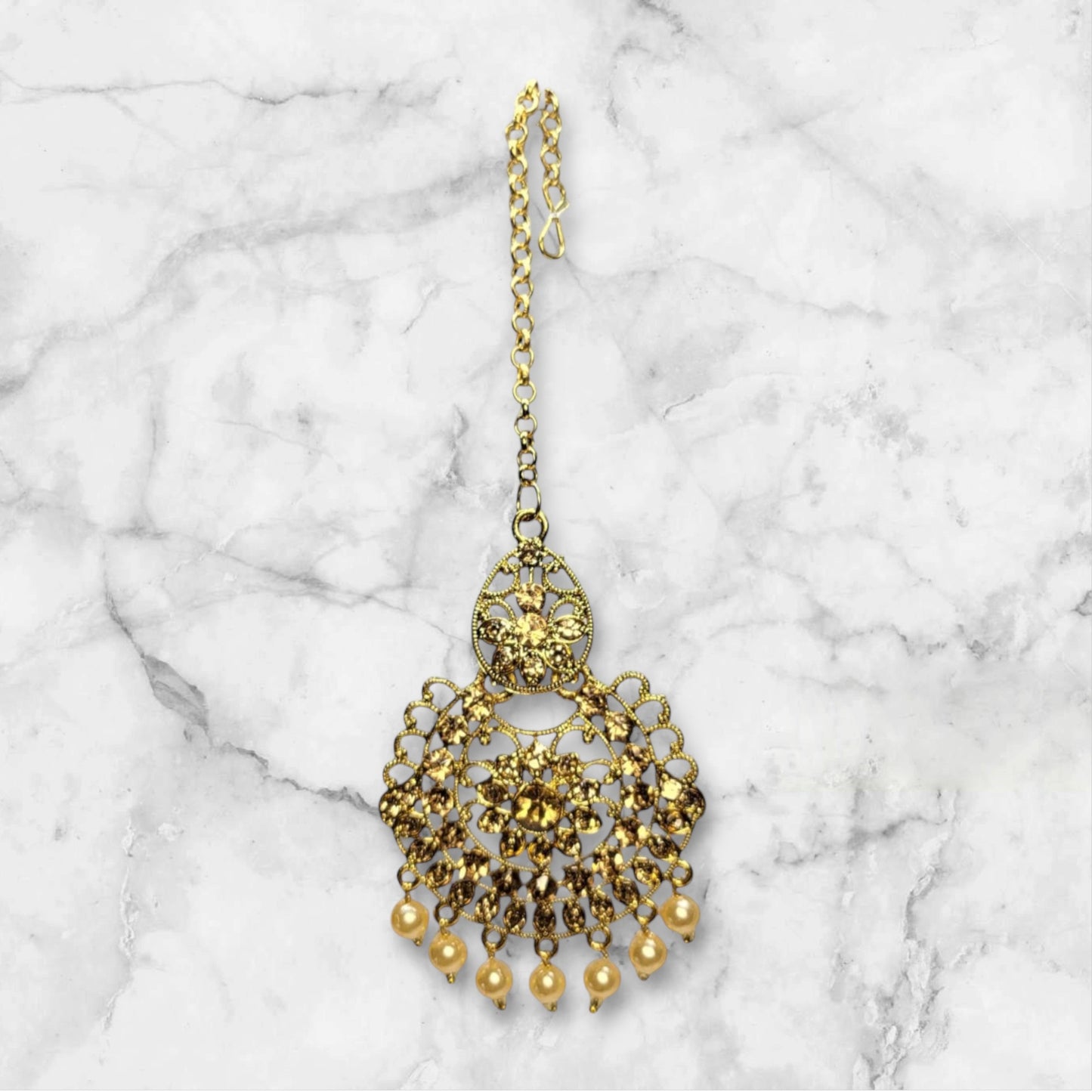 MIDAM™ Gold-Plated Peach Maangtikka