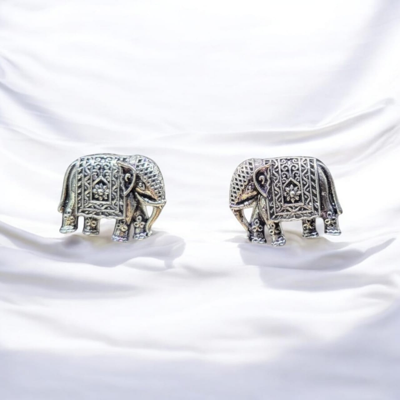 MIDAM™ German Silver Elephant Stud Earrings