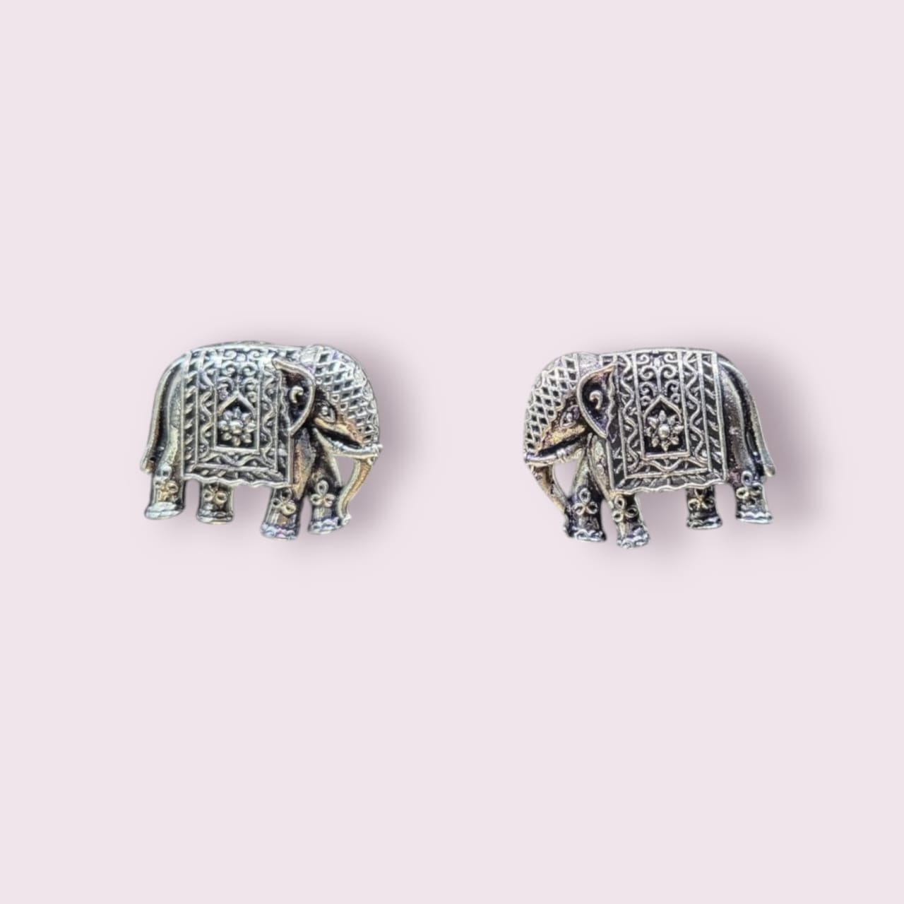 MIDAM™ German Silver Elephant Stud Earrings