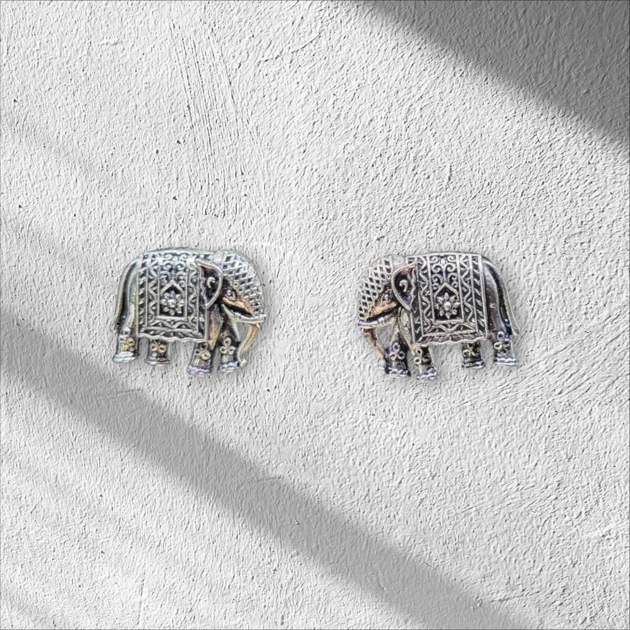 MIDAM™ German Silver Elephant Stud Earrings
