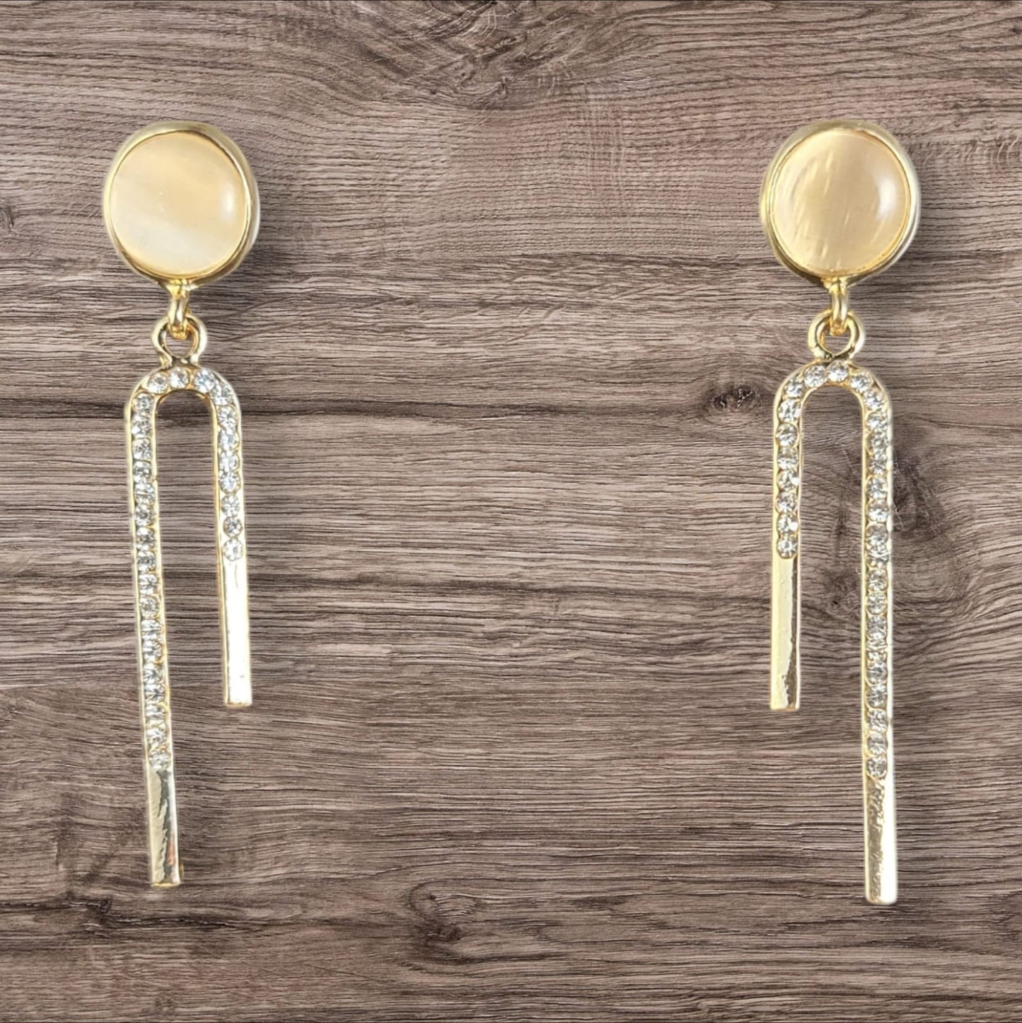MIDAM™ Gold Plated American Diamond Studded Candy Stick Drop Earrings