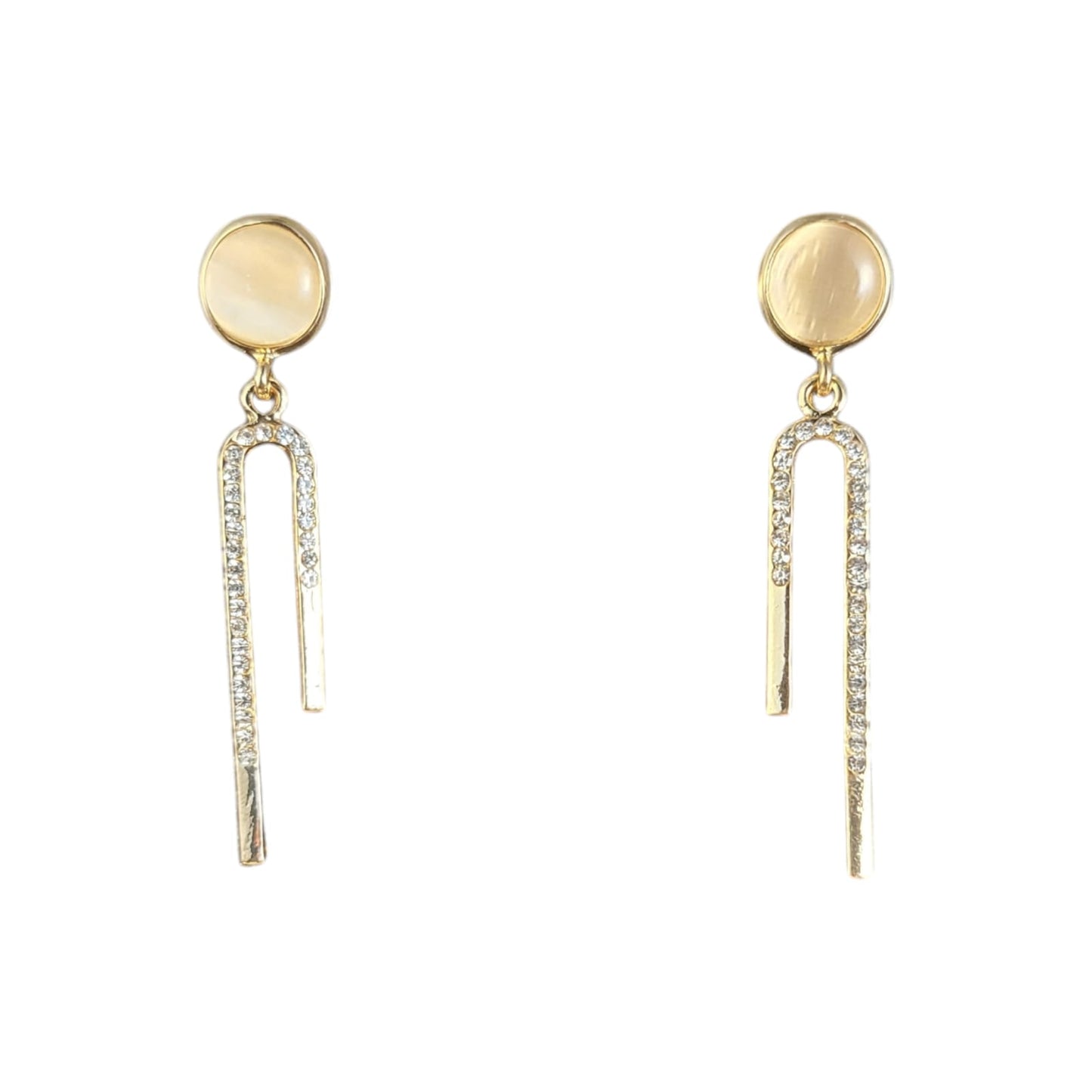 MIDAM™ Gold Plated American Diamond Studded Candy Stick Drop Earrings