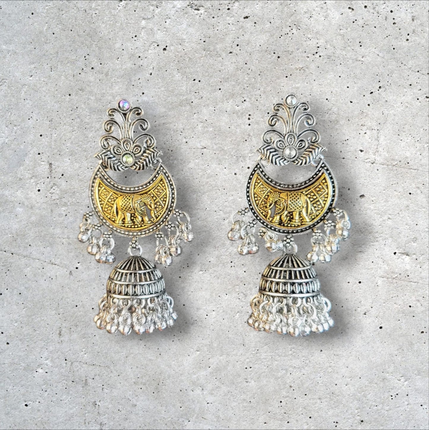 MIDAM™ Silver and Gold Plated Elephant Drop Earrings