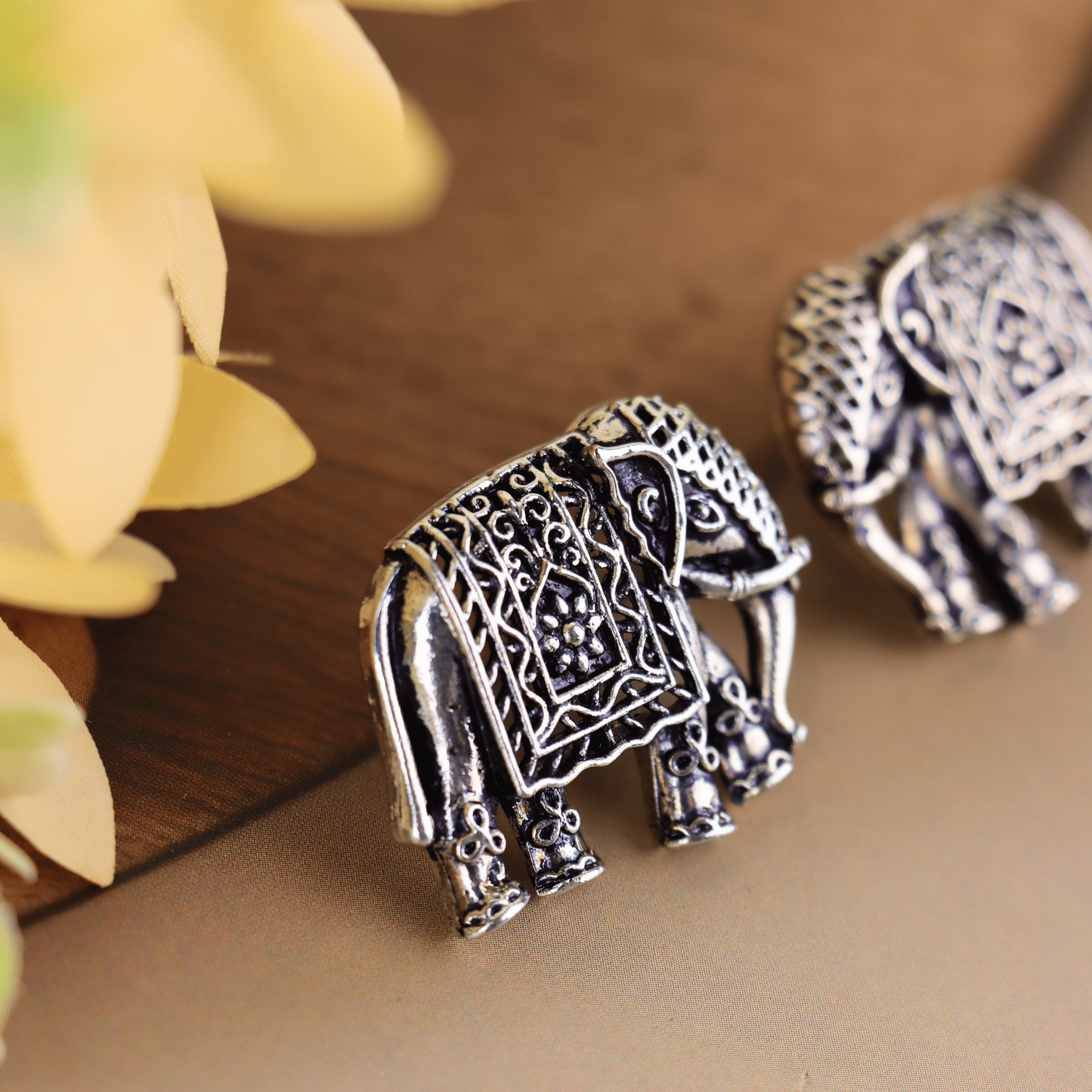 MIDAM™ German Silver Elephant Stud Earrings