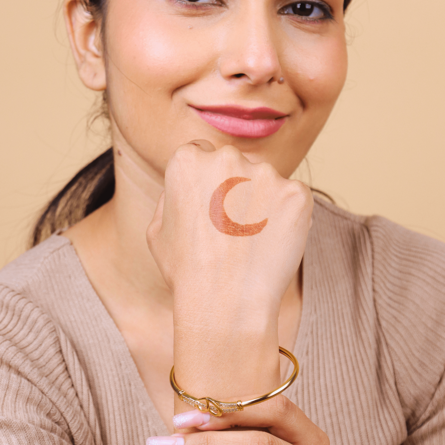 MIDAM™ Gold-Toned American Diamond Studded Heart Shaped Bracelet