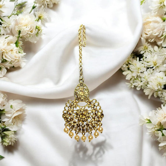 MIDAM™ Gold-Plated Peach Maangtikka