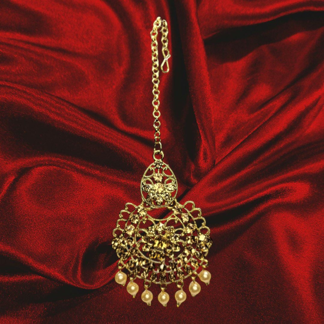 MIDAM™ Gold-Plated Peach Maangtikka