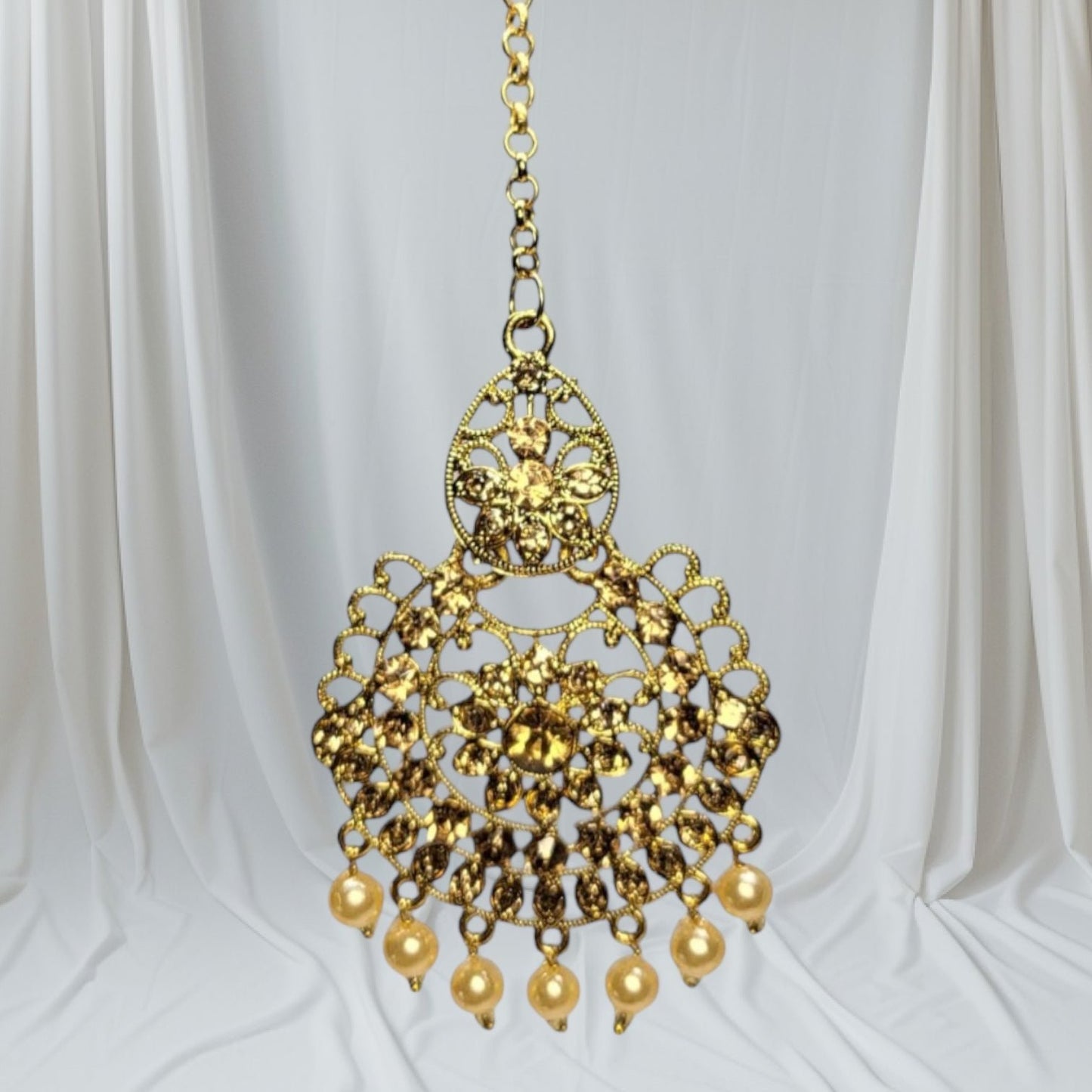 MIDAM™ Gold-Plated Peach Maangtikka