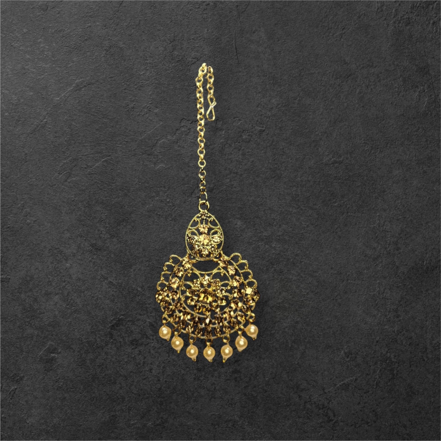 MIDAM™ Gold-Plated Peach Maangtikka