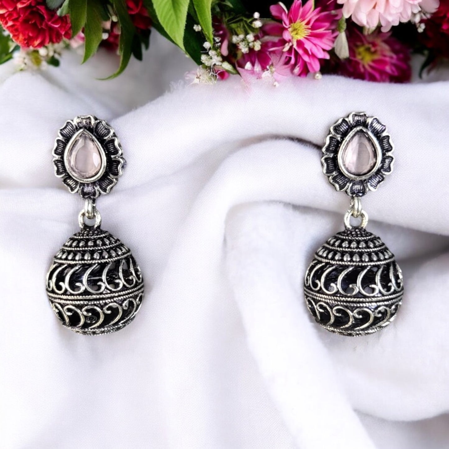 MIDAM™ German Oxidized Silver Round Drop Earrings