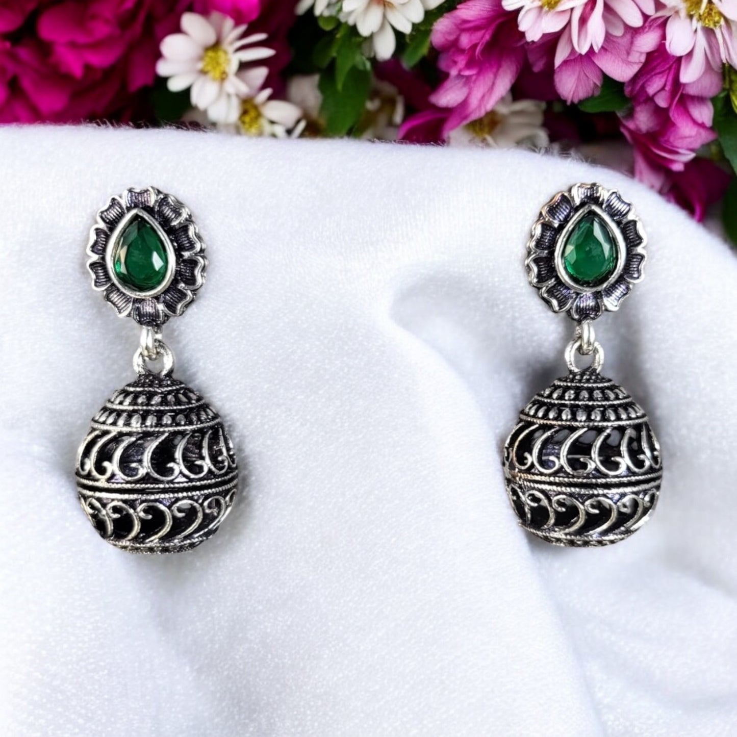 MIDAM™ German Oxidized Silver Round Drop Earrings