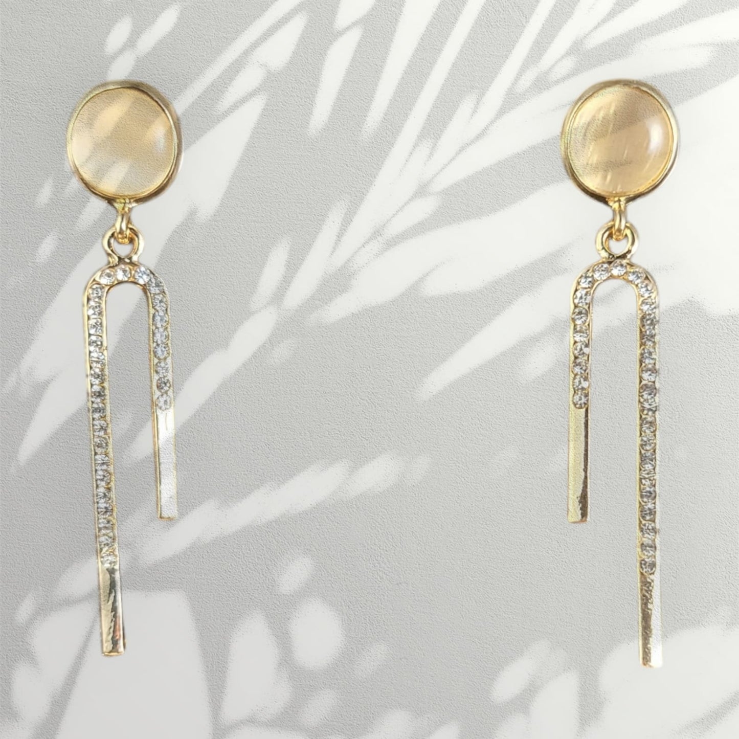 MIDAM™ Gold Plated American Diamond Studded Candy Stick Drop Earrings