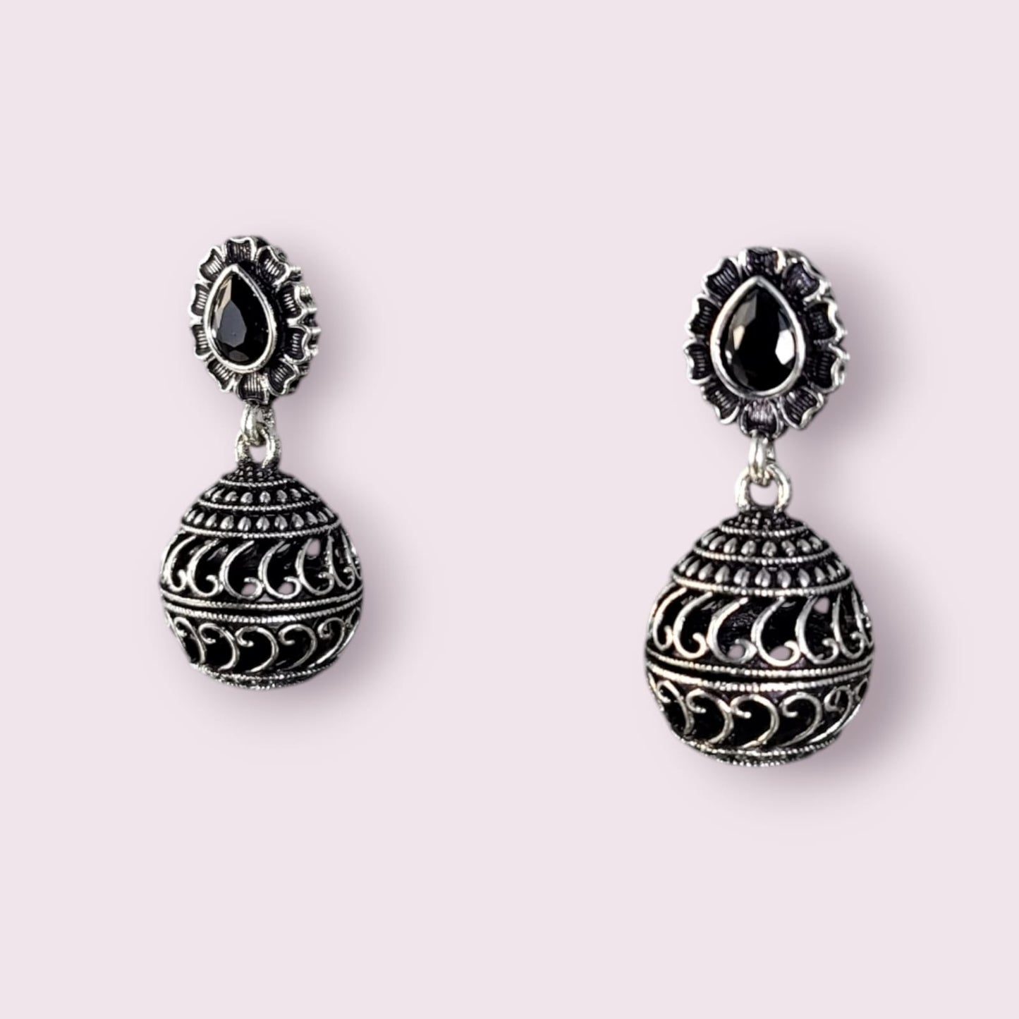 MIDAM™ German Oxidized Silver Round Drop Earrings