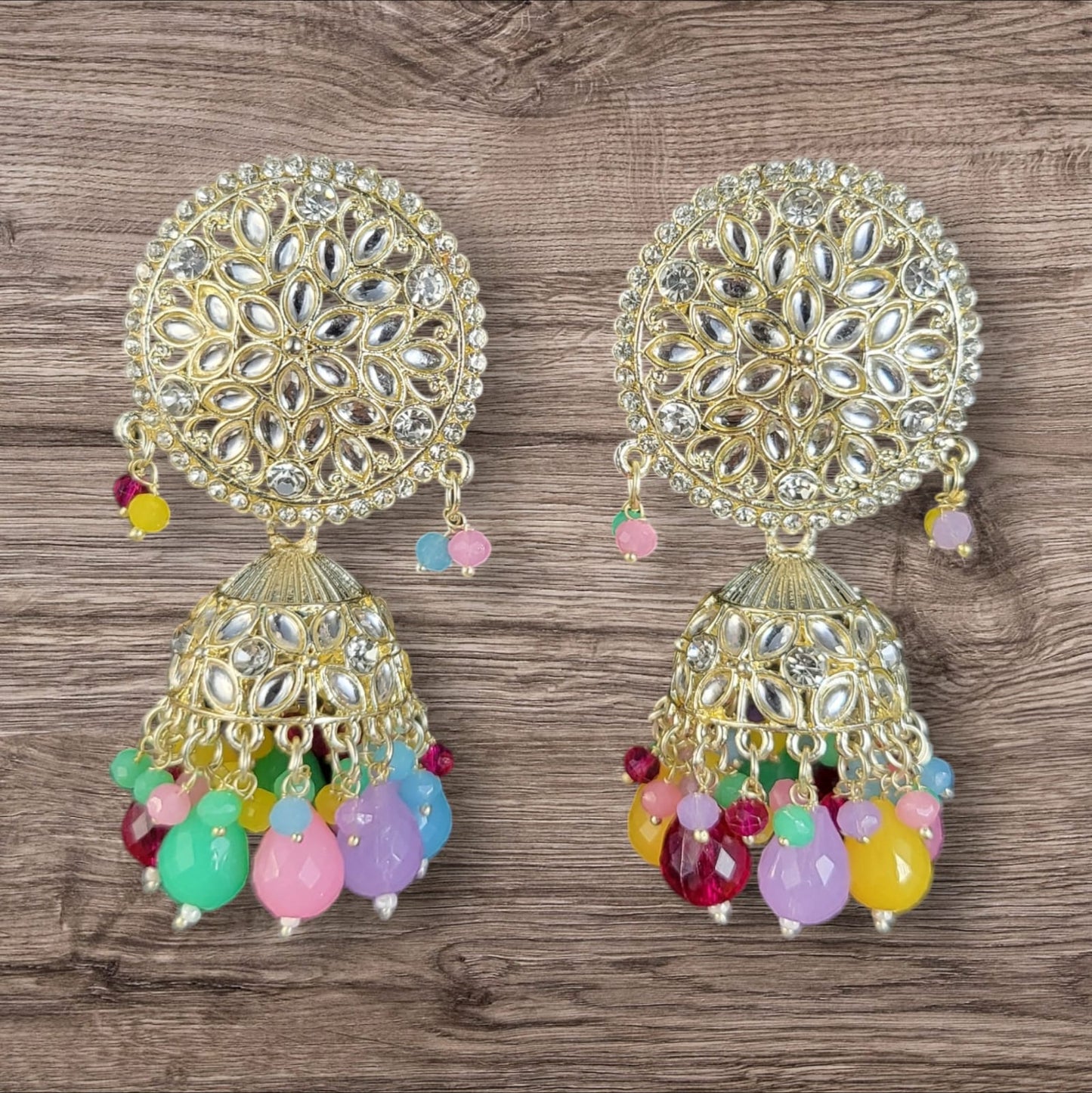 MIDAM™ Silver Plated Multicolour Jhumka Earrings