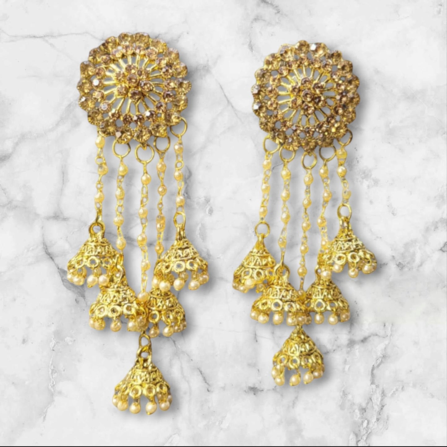 MIDAM™ Gold Plated Contemporary Jhumka Earrings