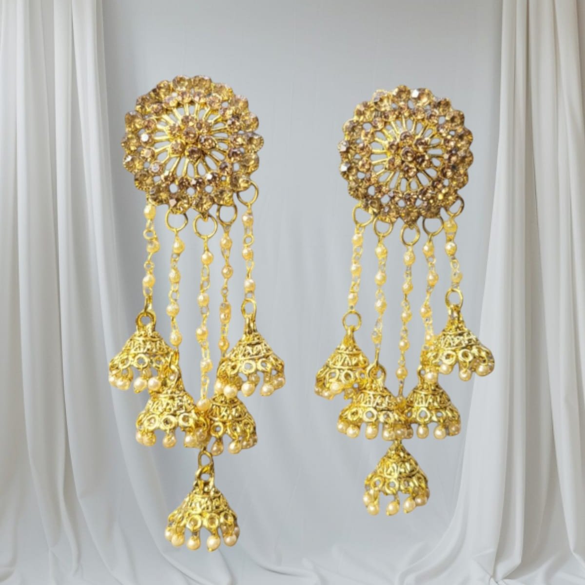 MIDAM™ Gold Plated Contemporary Jhumka Earrings