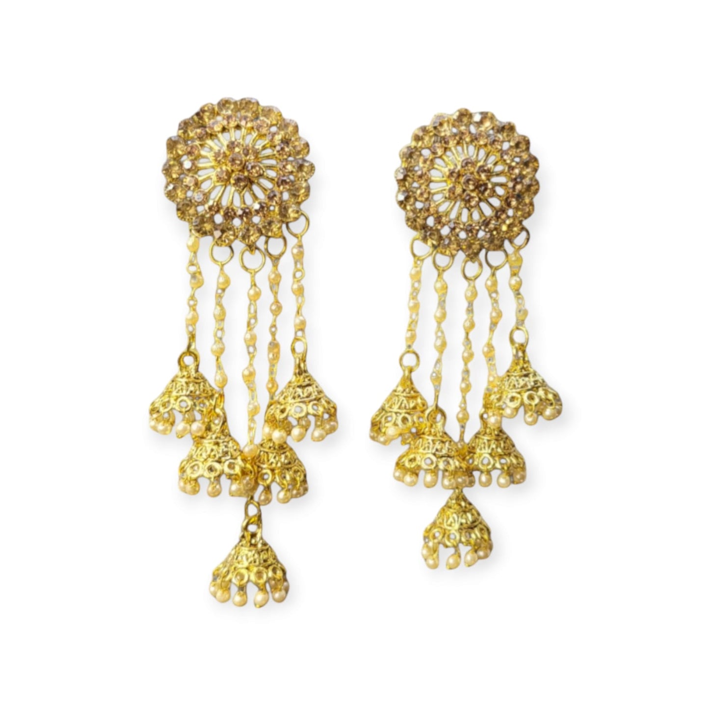 MIDAM™ Gold Plated Contemporary Jhumka Earrings