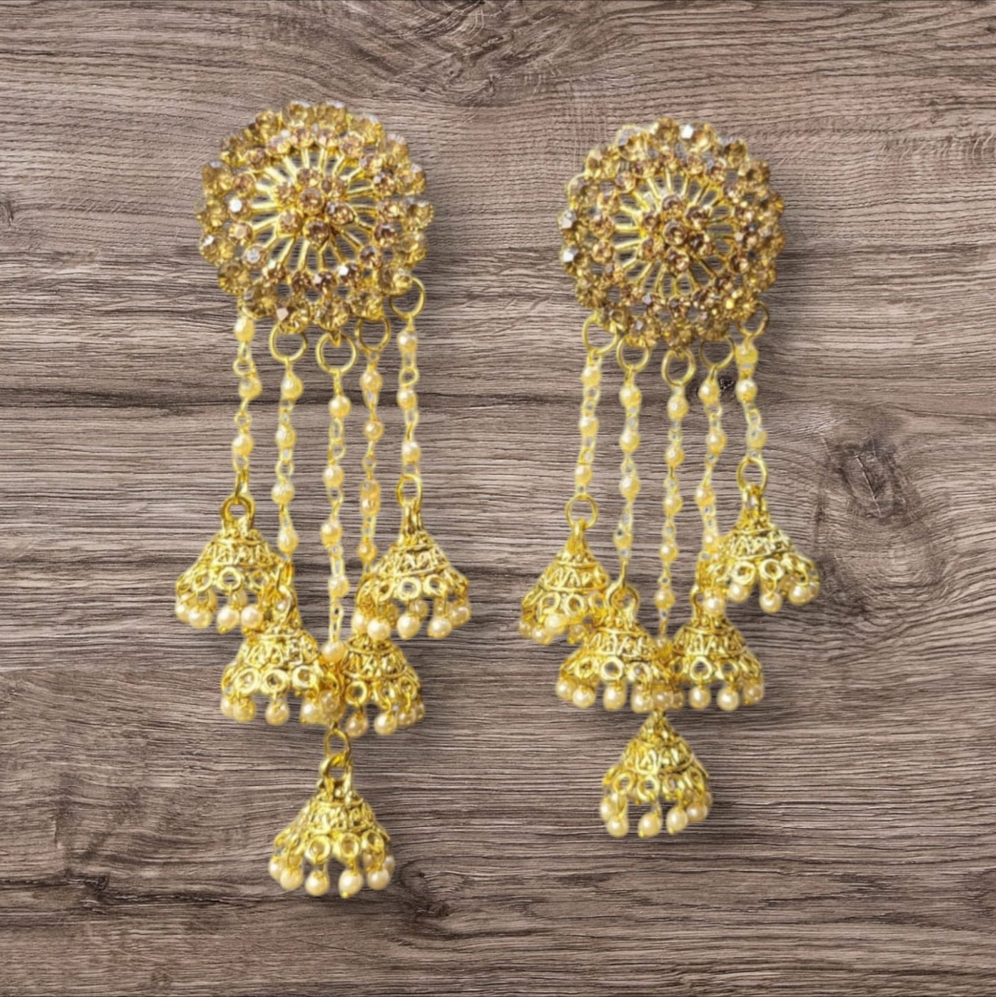 MIDAM™ Gold Plated Contemporary Jhumka Earrings