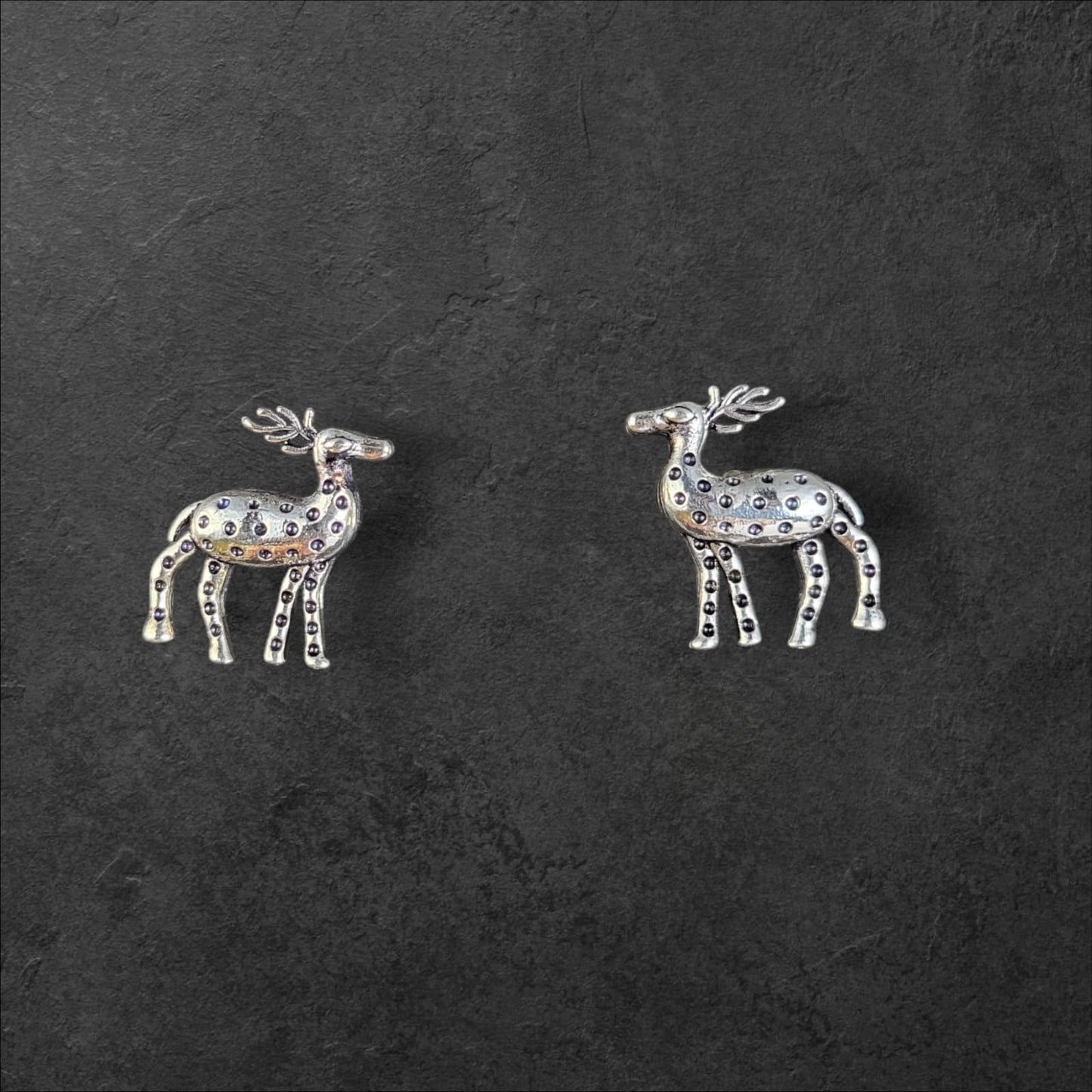 MIDAM™ German Oxidized Silver Deer Studs Earrings