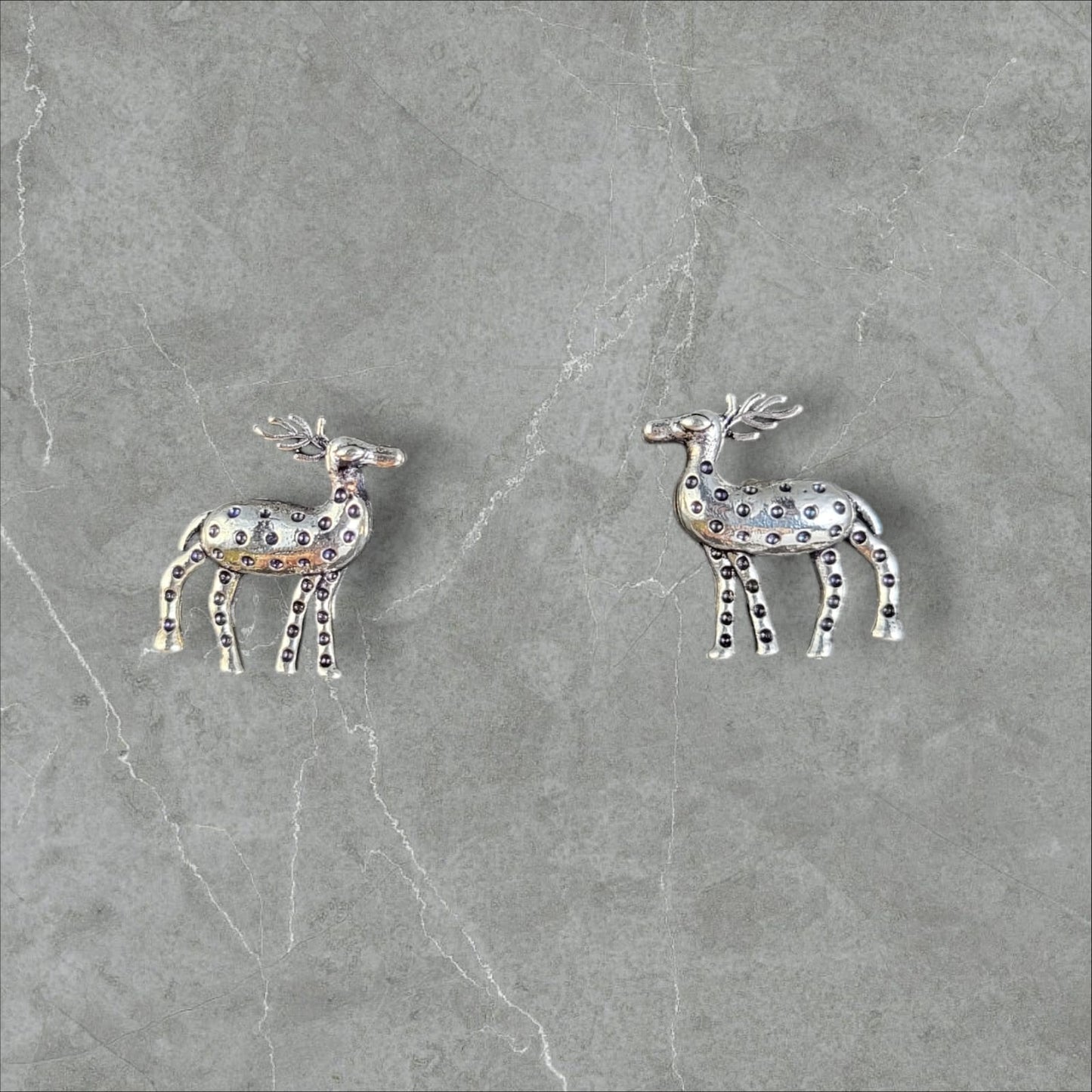 MIDAM™ German Oxidized Silver Deer Studs Earrings