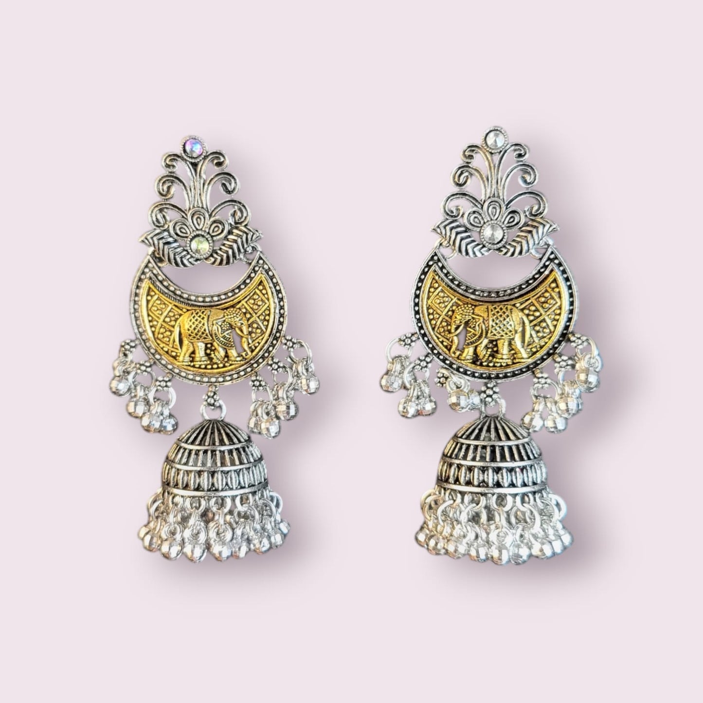 MIDAM™ Silver and Gold Plated Elephant Drop Earrings