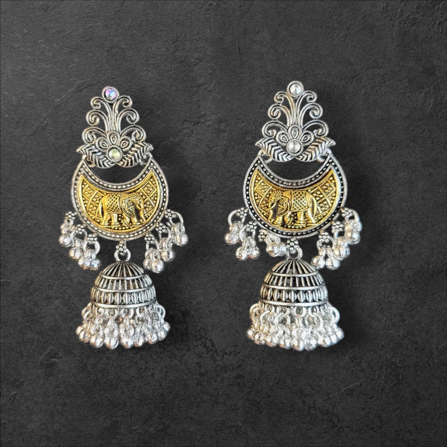 MIDAM™ Silver and Gold Plated Elephant Drop Earrings