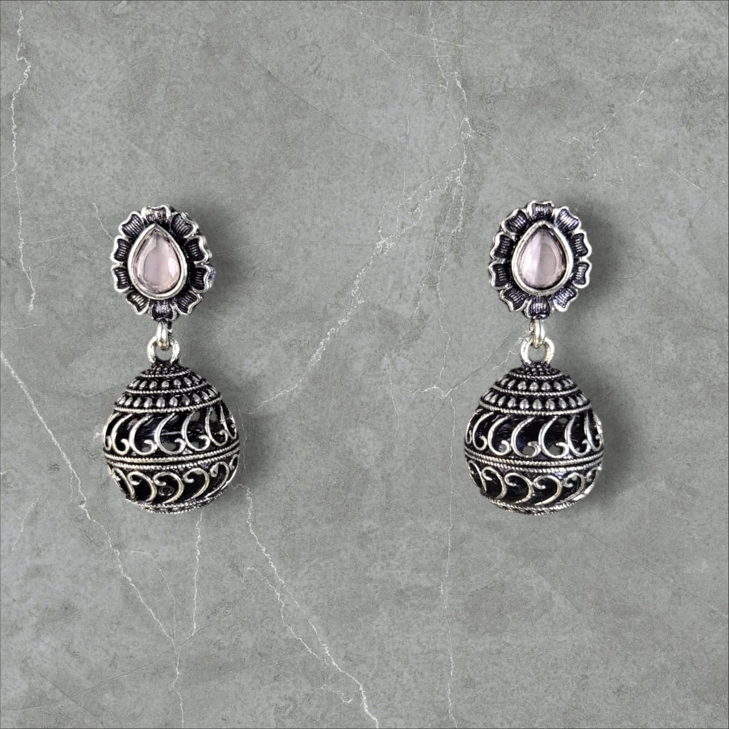 MIDAM™ German Oxidized Silver Round Drop Earrings