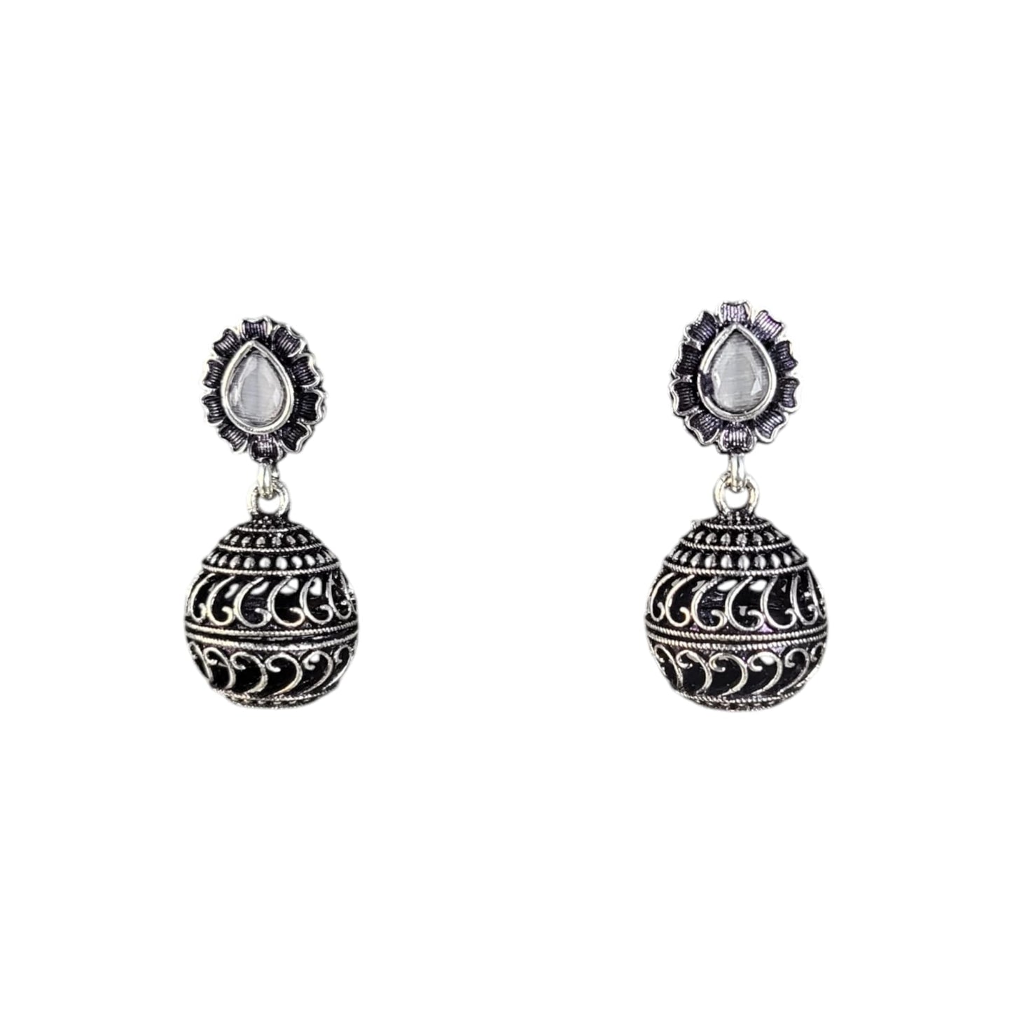 MIDAM™ German Oxidized Silver Round Drop Earrings